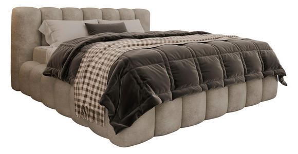 POLSTERBETT Lattenrost, Bettkasten Creme 180/200 cm  - Birkefarben/Creme, Trend, Holz/Kunststoff (180/200cm) - Esposa