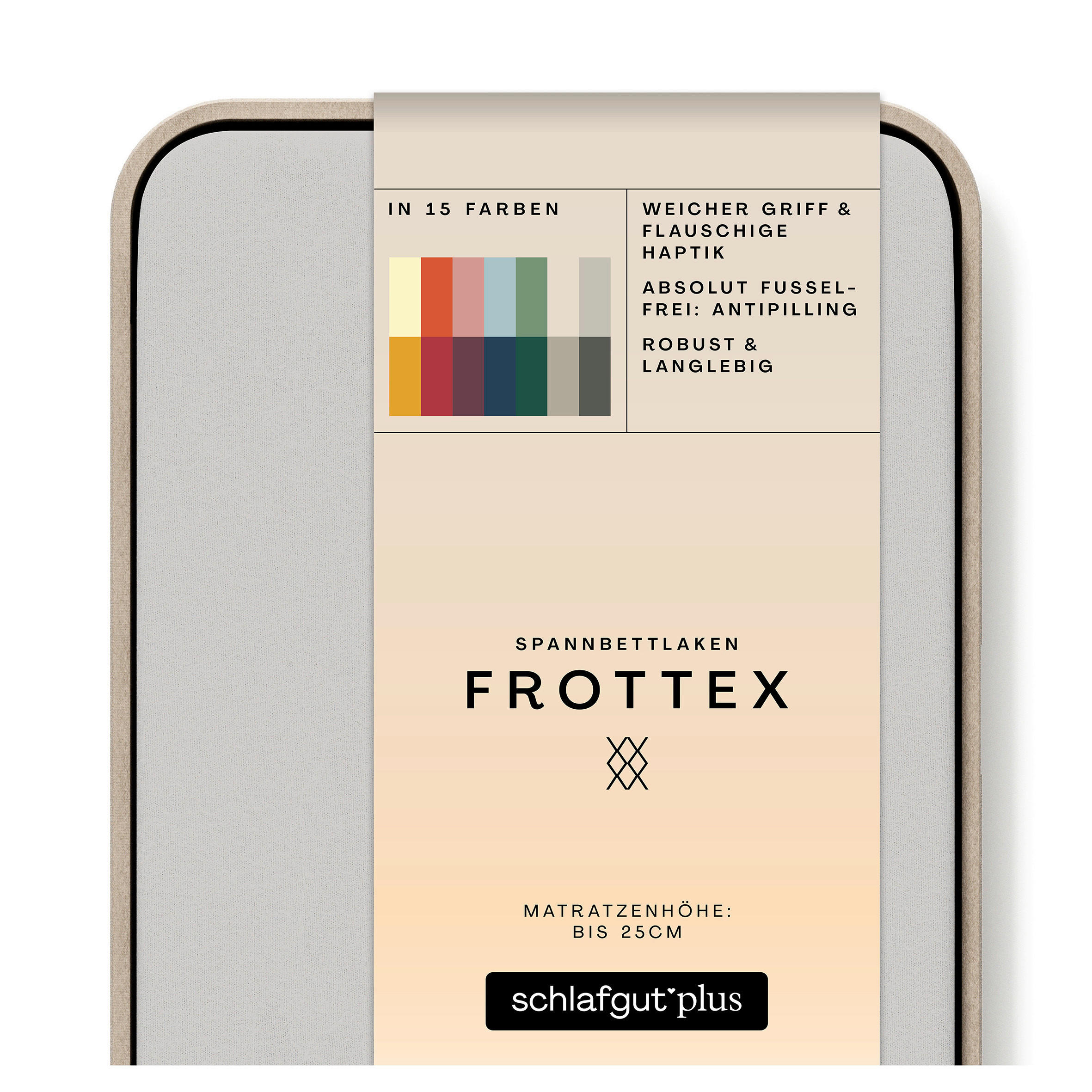 SPANNBETTTUCH FROTTEX Frottee  - Hellgrau, Basics, Textil (160/200cm) - Schlafgut