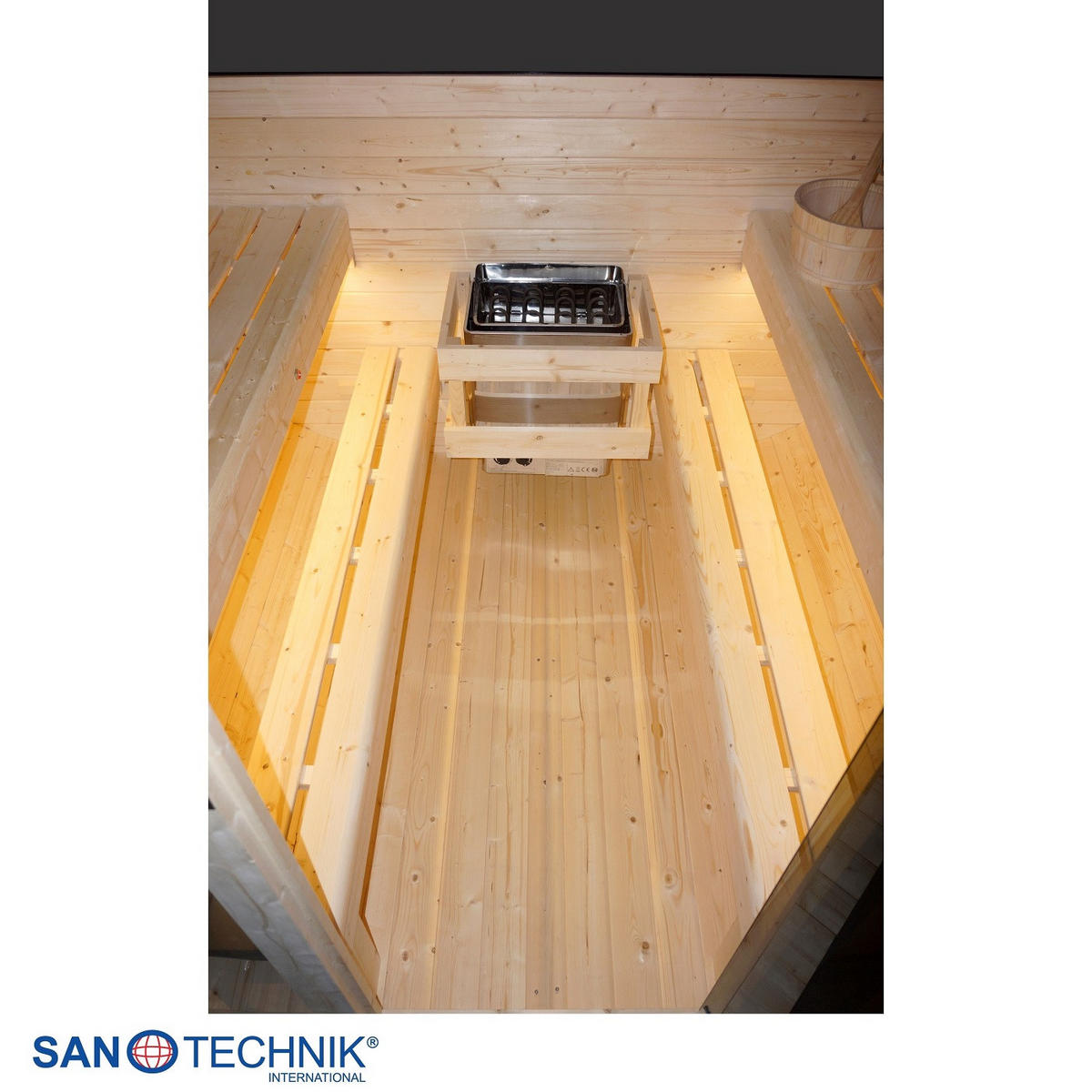 SAUNA für 6 Personen Hanko  - Fichtefarben, KONVENTIONELL, Holz (210/180/210cm) - Sanotechnik