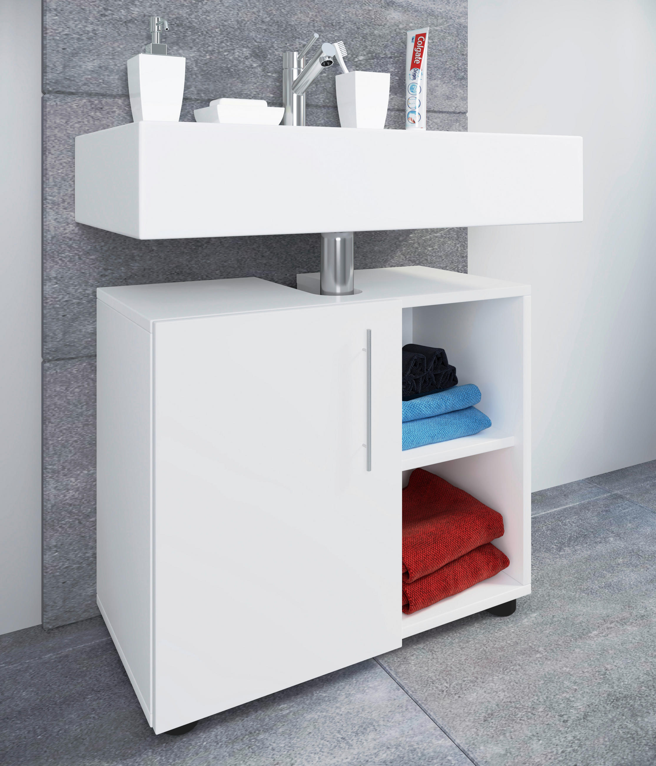 WASCHBECKENUNTERSCHRANK 60,2/50,7/29,6 cm  - Schwarz/Weiß, MODERN, Holzwerkstoff/Kunststoff (60,2/50,7/29,6cm) - MID.YOU