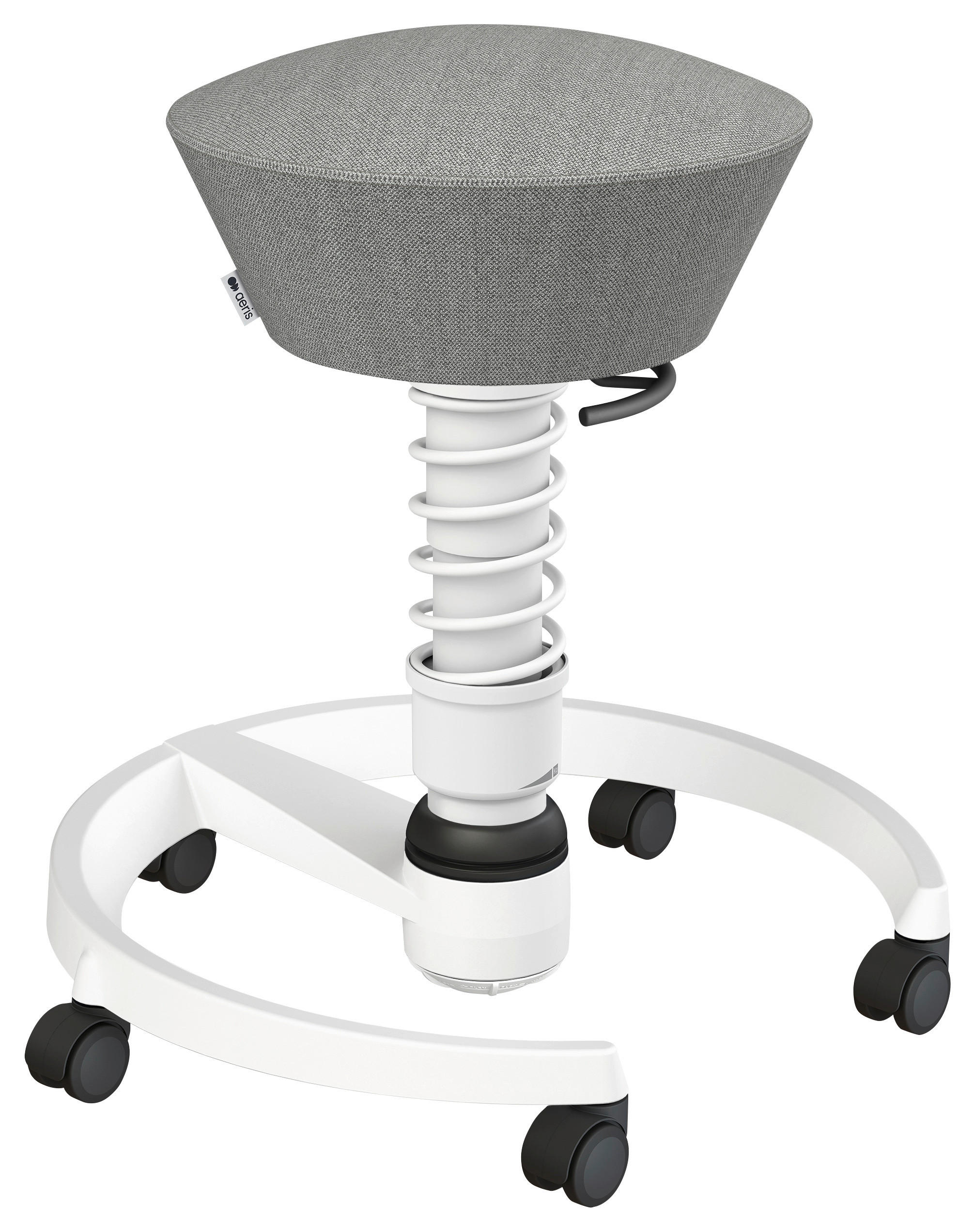 BÜROHOCKER Wollmischung mel. Weiß, Hellgrau  - Hellgrau/Weiß, Basics, Kunststoff/Textil (55/45,66/55cm) - Aeris