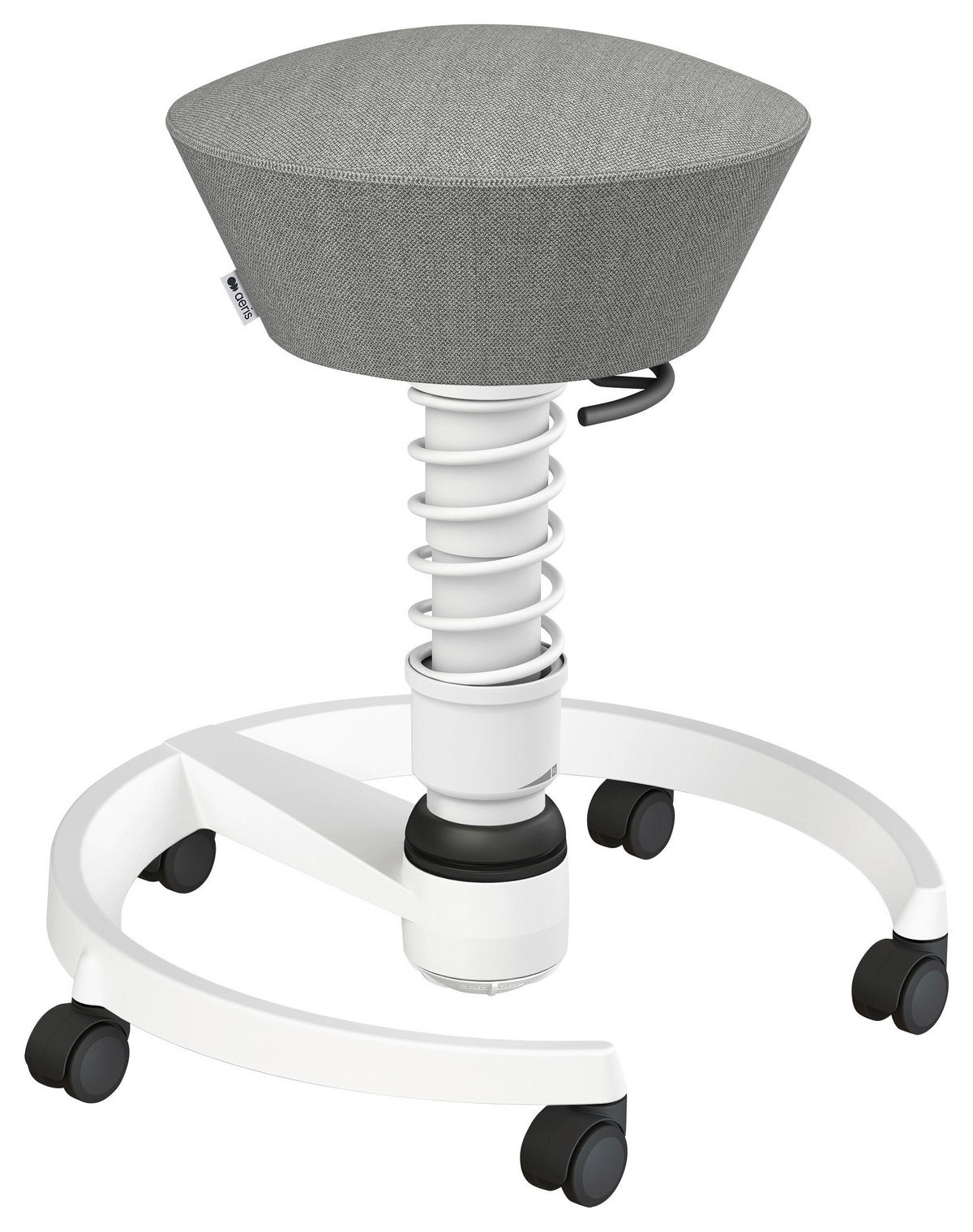 BÜROHOCKER Wollmischung mel. Weiß, Hellgrau  - Hellgrau/Weiß, Basics, Kunststoff/Textil (55/45,66/55cm) - Aeris