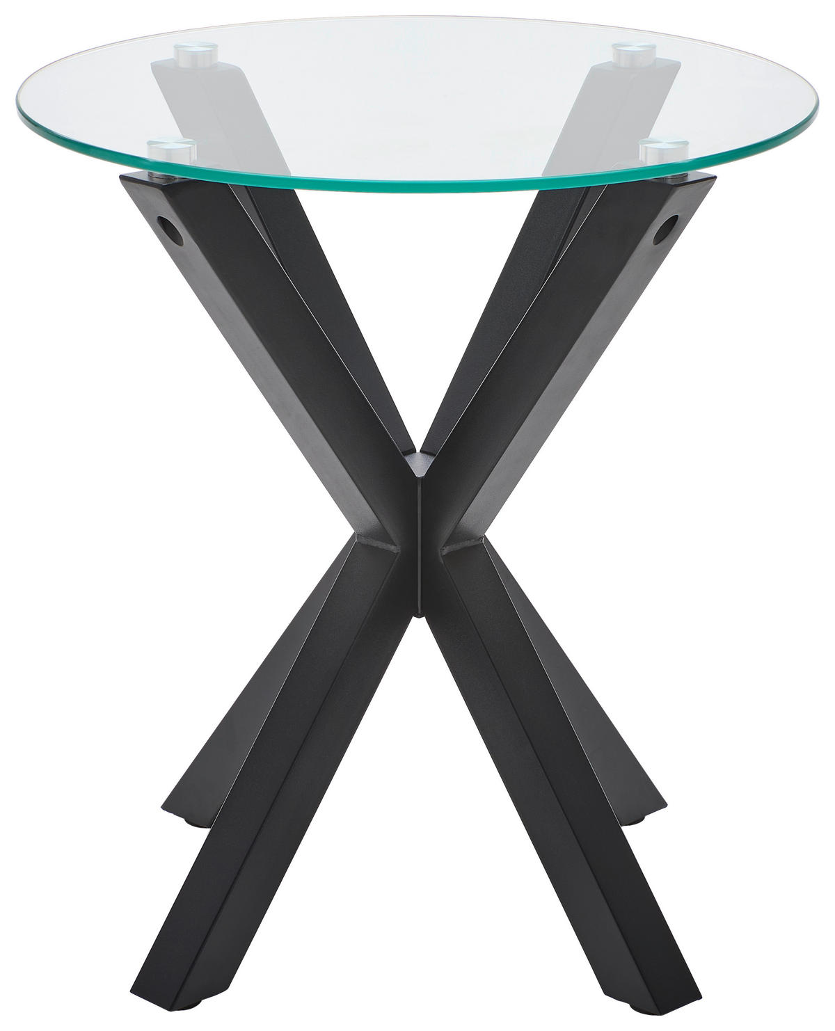 COUCHTISCH ESG 50/55/50 cm rund Klar, Schwarz  - Klar/Schwarz, Design, Glas/Metall (50/55/50cm) - Livetastic