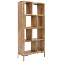 REGAL  88/194/40 cm Anthrazit, Naturfarben  - Anthrazit/Naturfarben, Natur, Holz/Metall (88/194/40cm) - MID.YOU