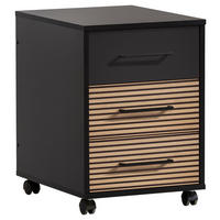 ROLLCONTAINER Schwarz  - Schwarz/Eiche Artisan, MODERN, Holzwerkstoff/Kunststoff (40,1/57/50cm) - MID.YOU