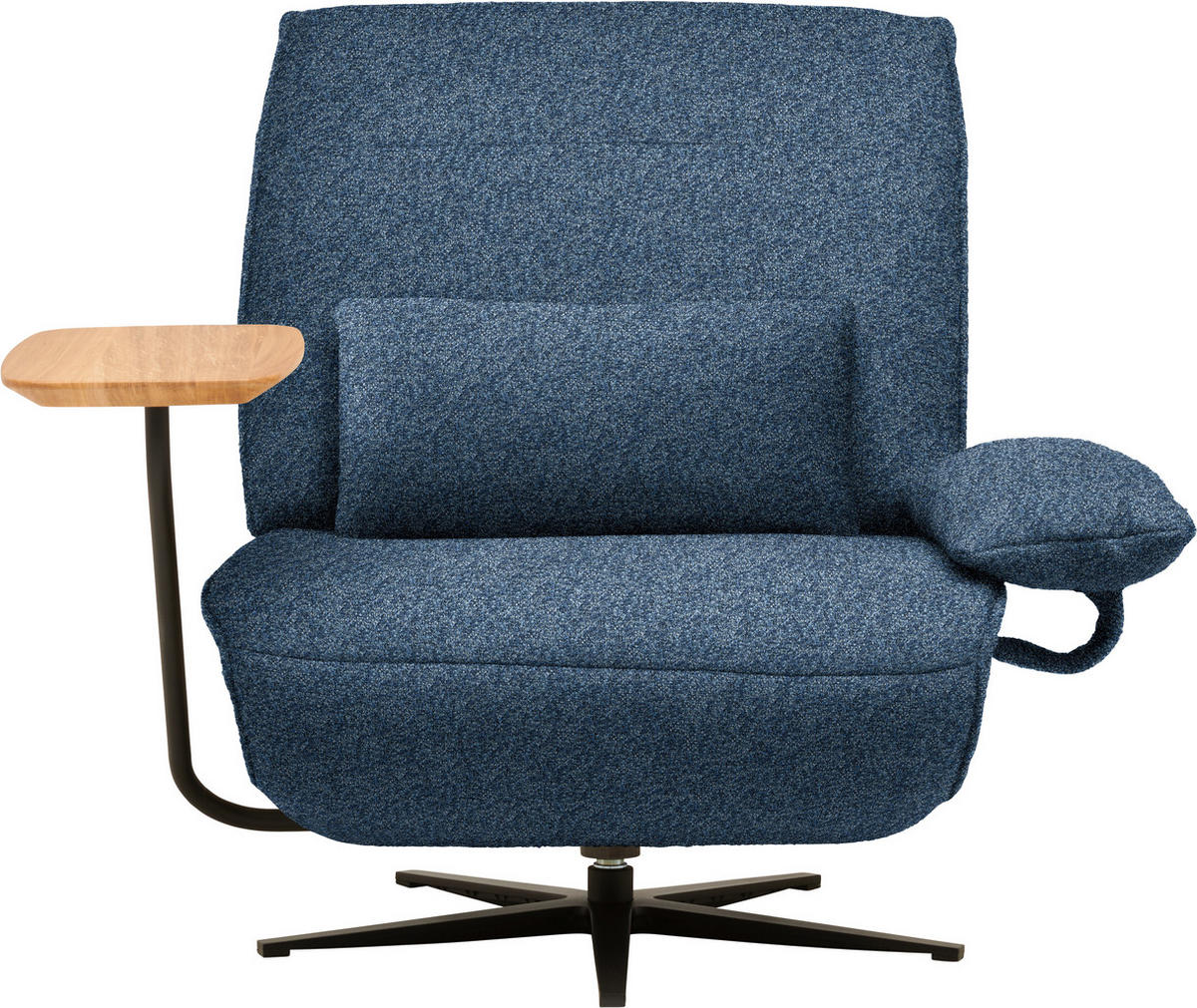 SESSEL Flachgewebe, Mikrofaser Blau  - Blau/Schwarz, Design, Textil/Metall (84/65/91cm) - Koinor