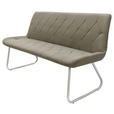 SITZBANK 155/87/65 cm Mikrofaser Taupe  - Taupe/Edelstahlfarben, Design, Textil/Metall (155/87/65cm) - Novel