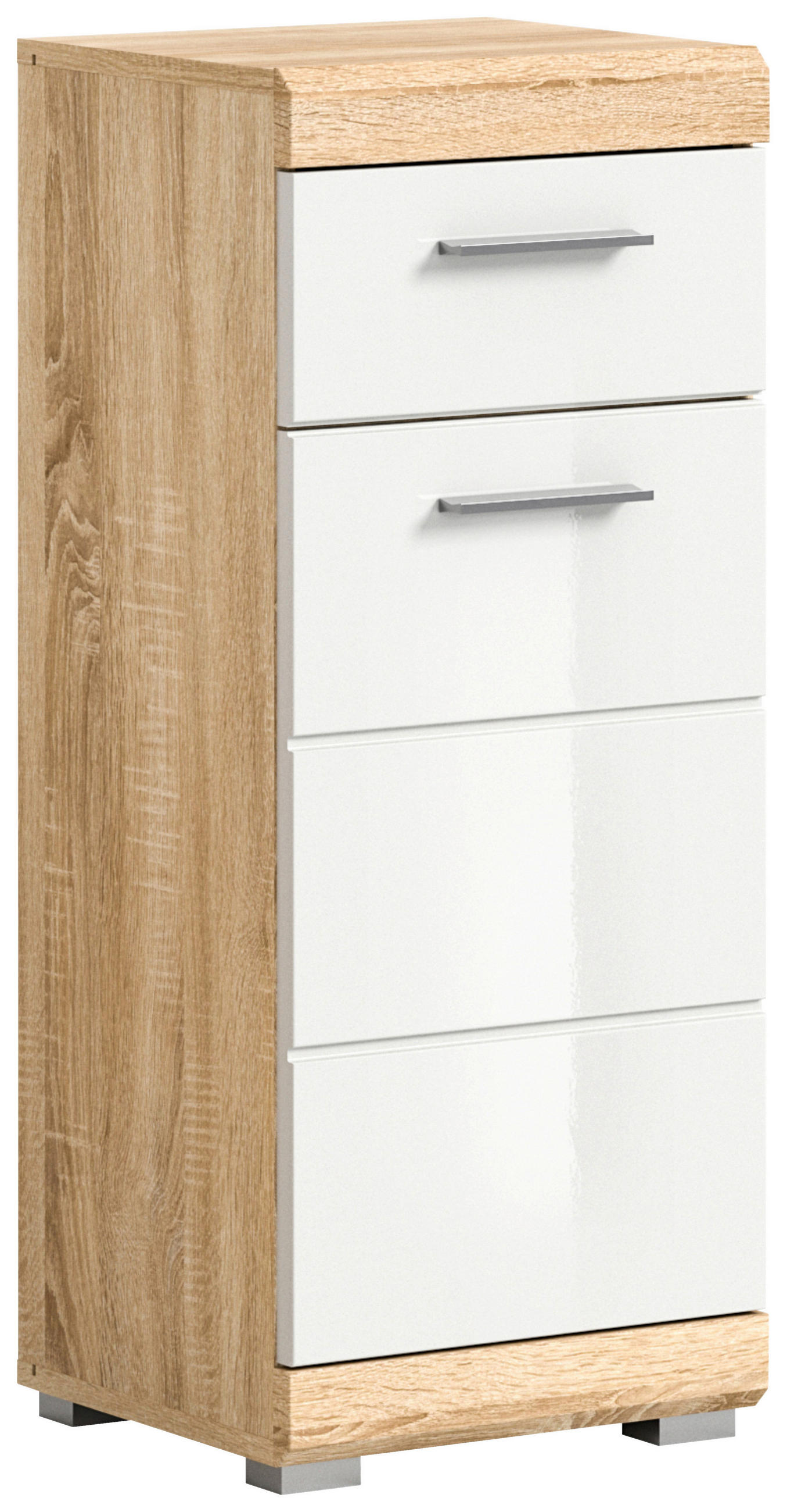UNTERSCHRANK 37/88/31 cm   - Chromfarben/Weiß Hochglanz, MODERN, Holzwerkstoff/Kunststoff (37/88/31cm) - MID.YOU