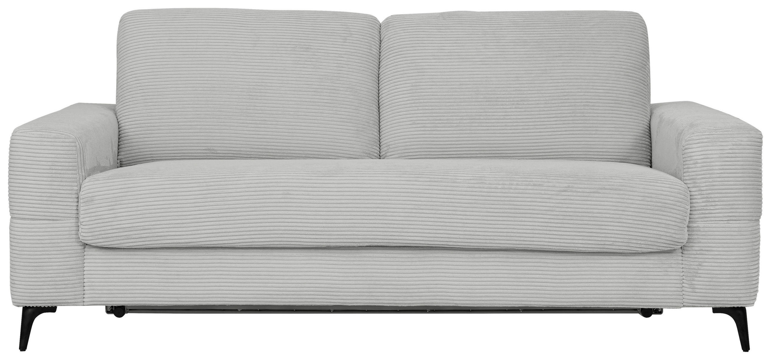 SCHLAFSOFA Cord Hellgrau  - Hellgrau/Schwarz, Design, Textil/Metall (204/89/98cm) - Carryhome
