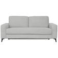 SCHLAFSOFA Cord Hellgrau  - Hellgrau/Schwarz, Design, Textil/Metall (204/89/98cm) - Carryhome