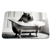 COVORAȘ DE BAIE   gri, alb   - alb/gri, Basics, textil (75/45/0,5cm)
