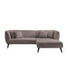 ECKSOFA in Bouclé Taupe  - Taupe/Schwarz, Modern, Holz/Textil (264/160cm) - MID.YOU