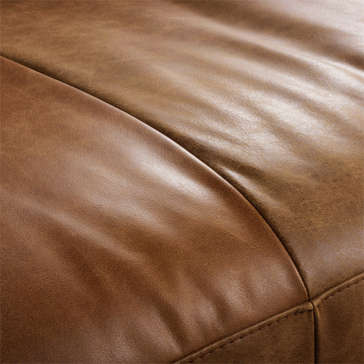 ECKSOFA in Echtleder Cognac  - Cognac/Schwarz, Design, Leder/Metall (313/172cm) - Livetastic