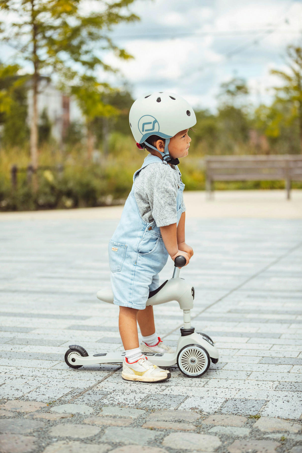 LAUFRAD/KINDERSCOOTER 2in1 Highwaykick 1  - Hellgrau, Trend, Kunststoff/Metall (24/37/55cm) - Scoot and Ride