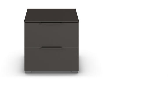 NACHTSCHRANK 50/49/42 cm - Silberfarben/Graphitfarben, Trend, Holzwerkstoff/Metall (50/49/42cm) - Novel