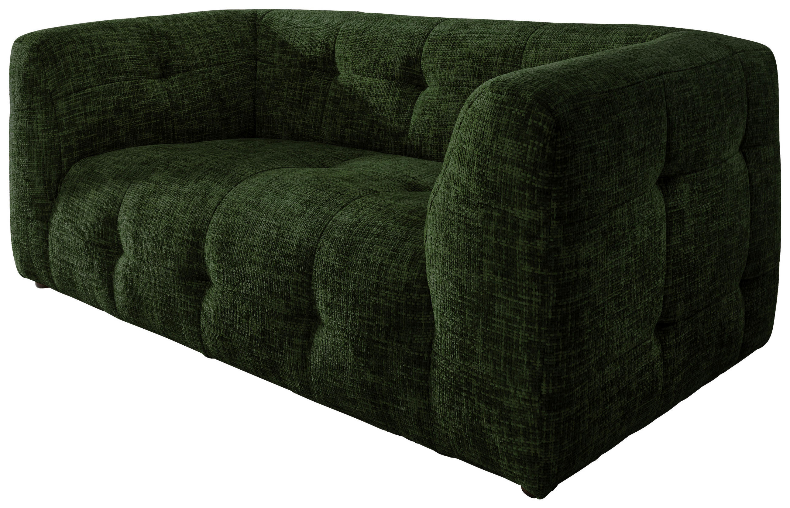 2-SITZER-SOFA in Struktur Dunkelgrün - Dunkelgrün/Schwarz, Design, Kunststoff/Textil (184/72/95cm) - Livetastic