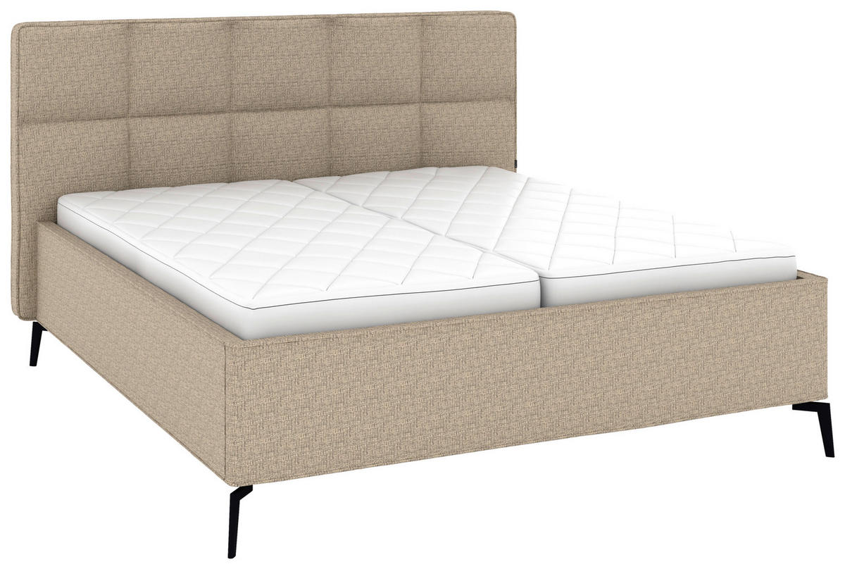 POLSTERBETT 180/200 cm,  in Braun, Bettkasten, motorische Verstellbarkeit, Fernbedienung, Lattenroste, Matratzen, H2 + H2 = mittel  - Schwarz/Weiß, KONVENTIONELL, Holz/Textil (180/200cm) - Musterring