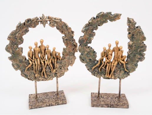 SKULPTURA - zlatna, Dizajnerski, plastika (26/8/33cm)