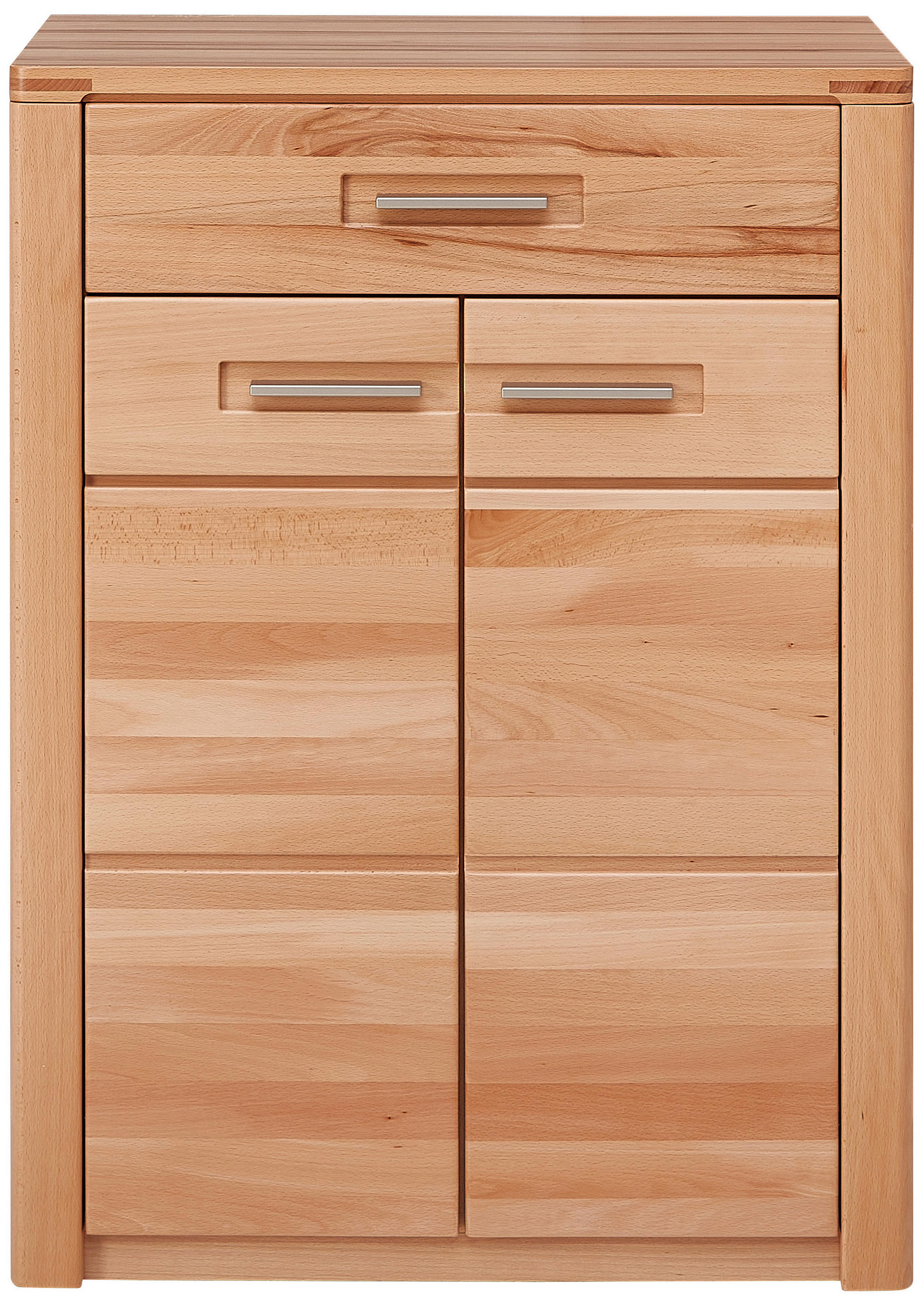 SCHUHSCHRANK 74/100/40 cm  - Edelstahlfarben/Buchefarben, Natur, Holz/Holzwerkstoff (74/100/40cm) - Linea Natura