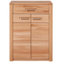 SCHUHSCHRANK 74/100/40 cm  - Edelstahlfarben/Buchefarben, Natur, Holz/Holzwerkstoff (74/100/40cm) - Linea Natura