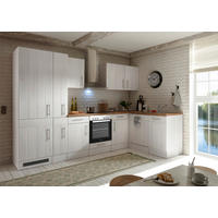 ECKKÜCHE 310/172 cm  in Weiß, Lärchefarben  - Wildeiche/Edelstahlfarben, Basics, Holzwerkstoff/Metall (310/172cm) - Respekta