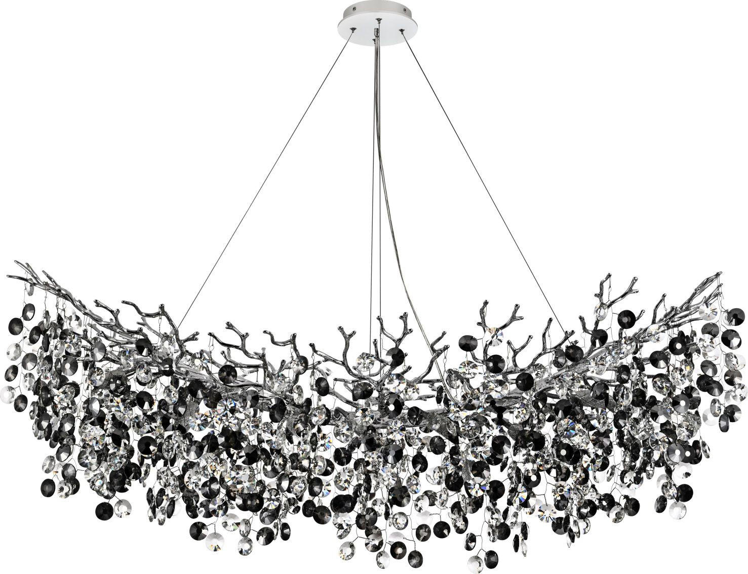 Thumbnail - Novel Hängeleuchte Ipswich, Chrom, Metall, Glas, Uni,Uni, länglich,länglich, 44x150x120 cm, Lampen & Leuchten, Innenbele...