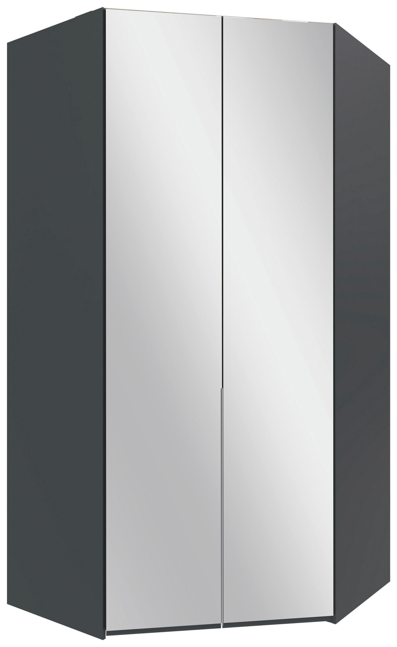 HÖRNGARDEROB 120/236/120 cm  - aluminiumfärg/grafitfärgad, Modern, metall/trämaterial (120/236/120cm) - MID.YOU