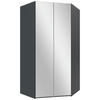 HÖRNGARDEROB 120/236/120 cm  - aluminiumfärg/grafitfärgad, Modern, metall/trämaterial (120/236/120cm) - MID.YOU