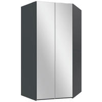 HÖRNGARDEROB 120/236/120 cm  - aluminiumfärg/grafitfärgad, Modern, metall/trämaterial (120/236/120cm) - MID.YOU