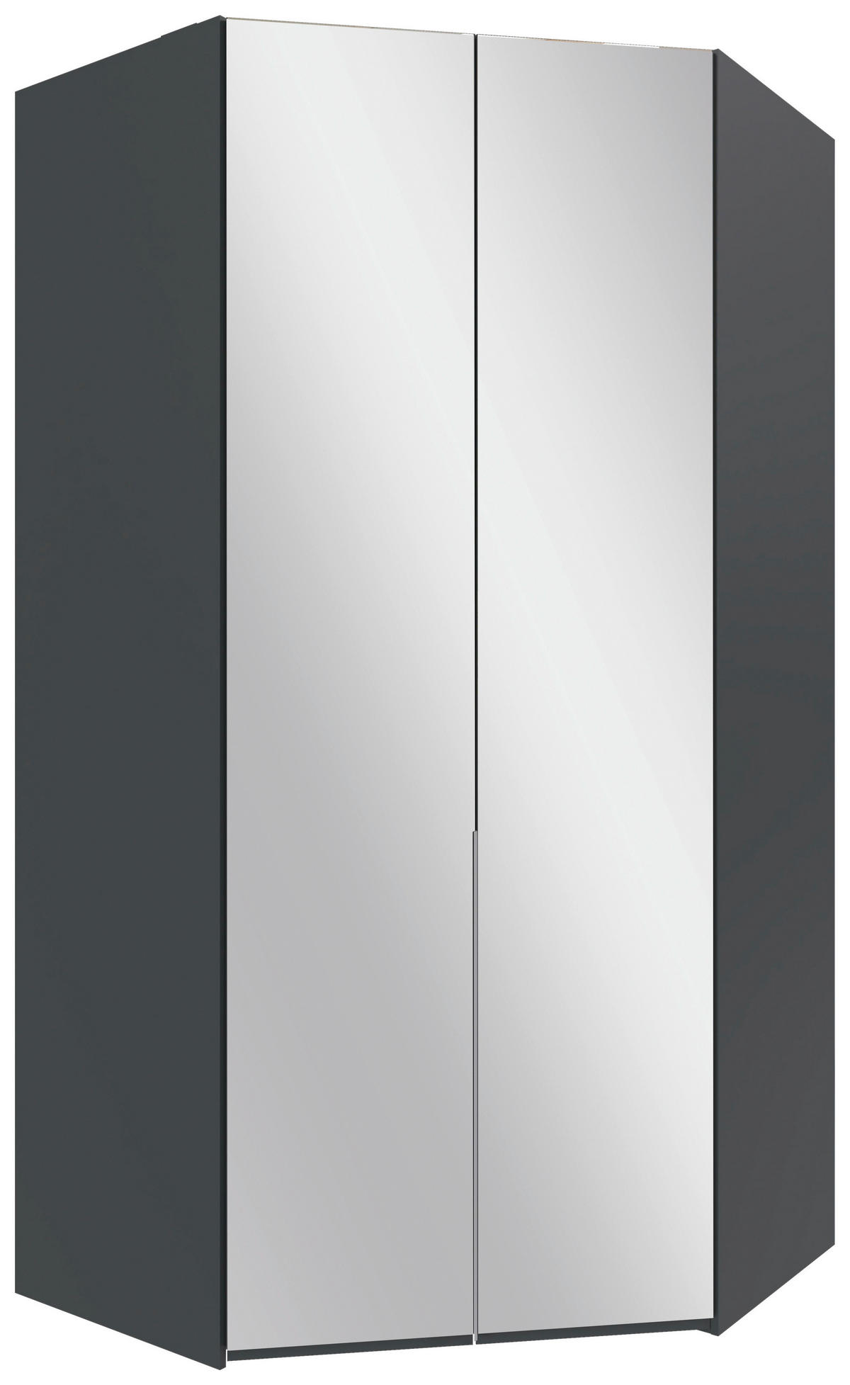 HÖRNGARDEROB 120/236/120 cm  - aluminiumfärg/grafitfärgad, Modern, metall/trämaterial (120/236/120cm) - MID.YOU
