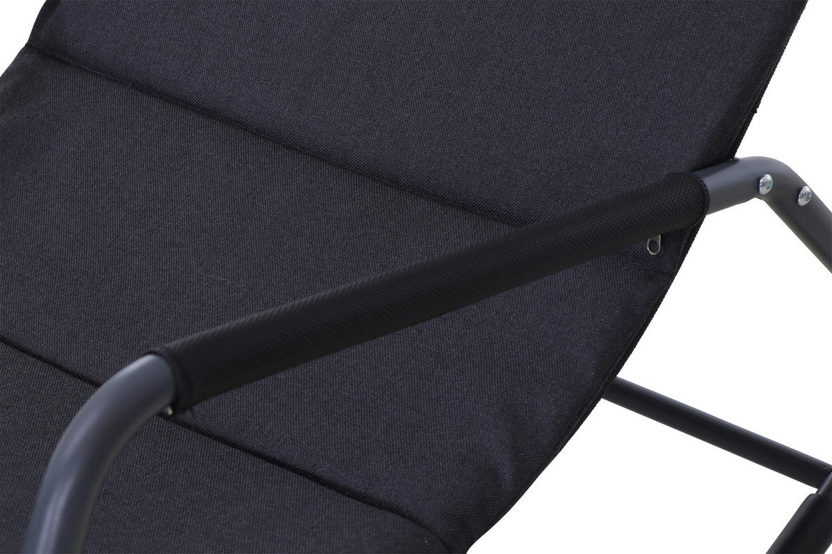 GARTEN-RELAXLIEGE 57/81/143 cm  - Schwarz, KONVENTIONELL, Kunststoff/Textil (57/81/143cm) - Siena Garden