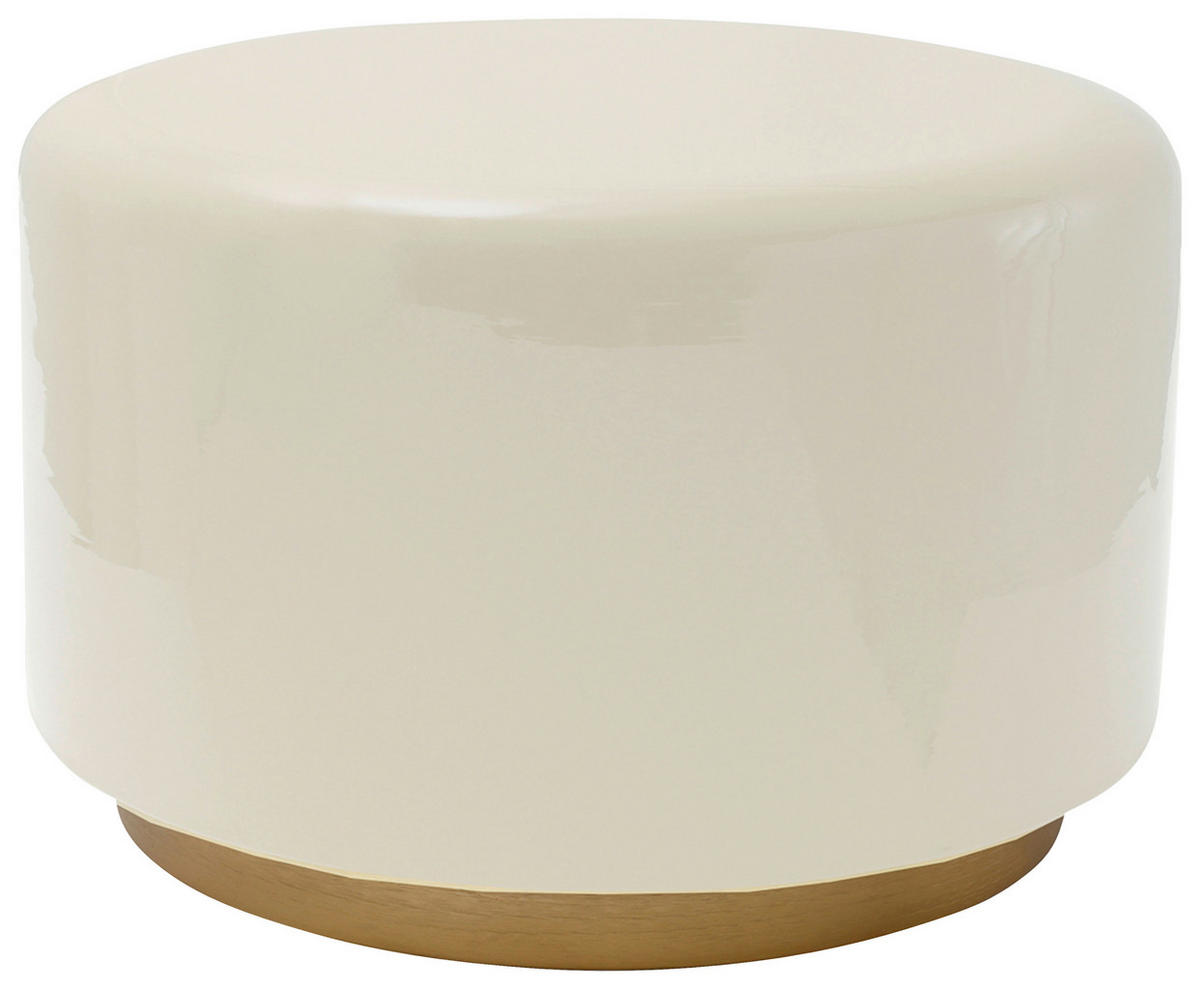 TABURETKA, kov, 51,5/43 cm - zlatá/béžová, Design, kov (51,5/43cm) - MID.YOU