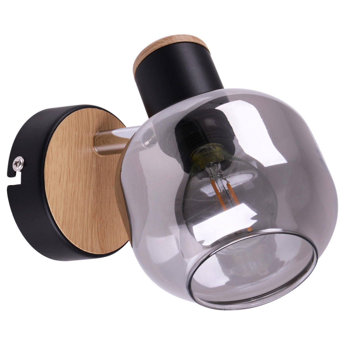 STRAHLER Fumoso 14/10 cm   - Schwarz/Naturfarben, MODERN, Glas/Metall (14/10cm) - Näve