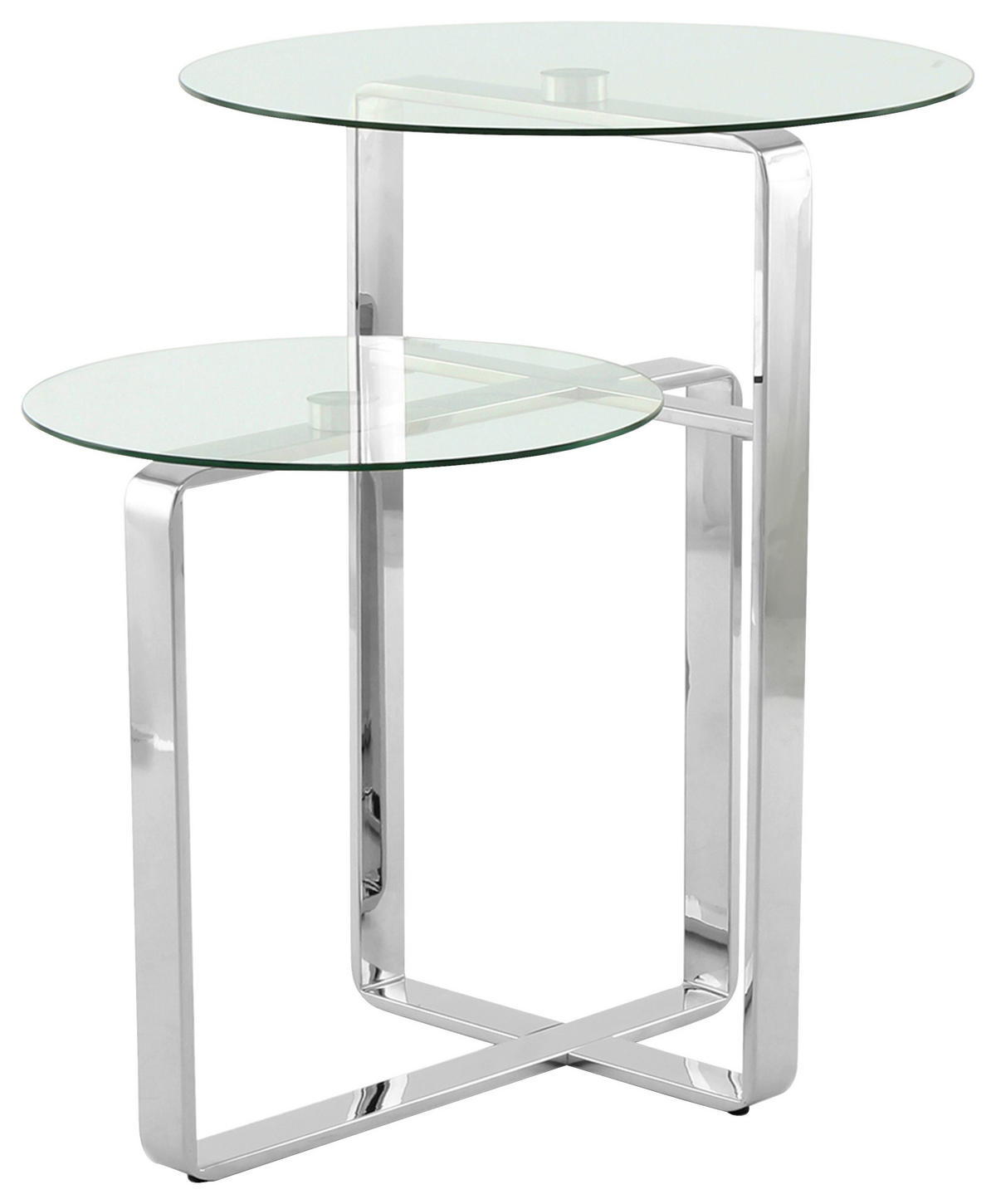 BEISTELLTISCH Glas 46/46/60 cm  - Klar/Silberfarben, Design, Glas/Metall (46/46/60cm) - Kayoom