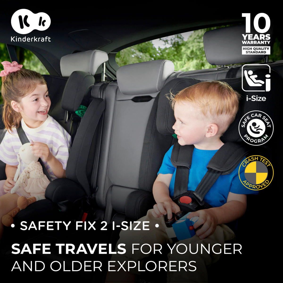 KINDERAUTOSITZ Safety Fix 2 i-Size  - Hellgrau/Grau, Basics, Kunststoff (44/82.5/49cm) - kinderkraft