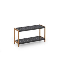 STALAK ZA OBUĆU  crna  drvni materijal     - boje hrasta/crna, Design, drvni materijal (70/36/26cm) - MID.YOU