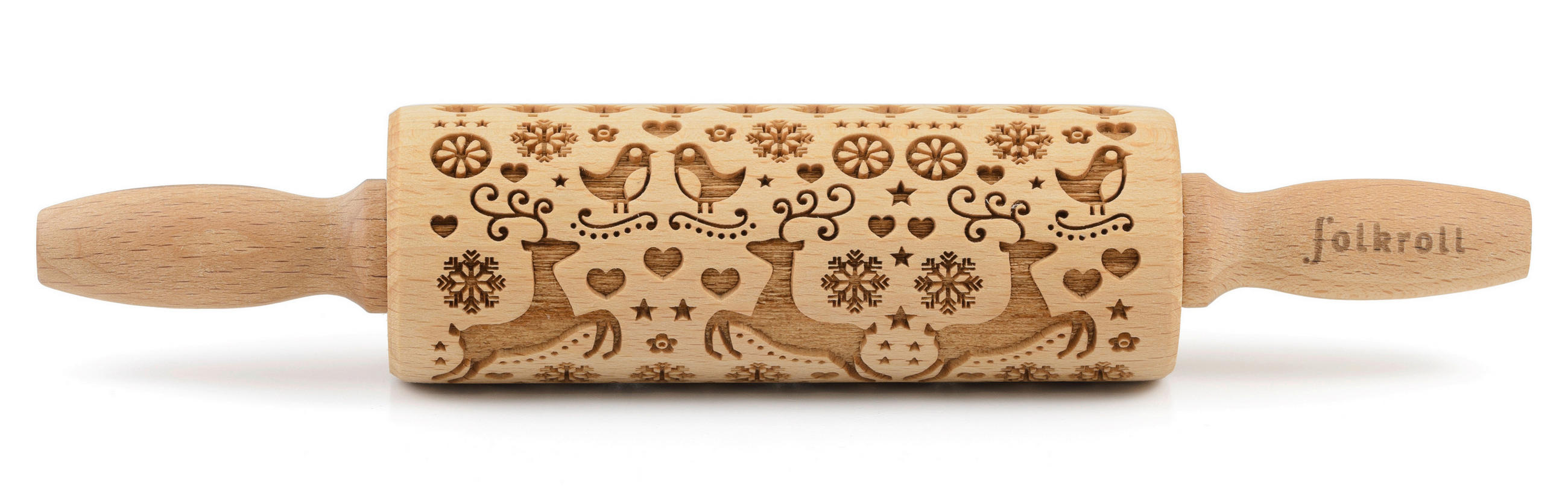 MOTIV-TEIGROLLE - Naturfarben, Basics, Holz (23/4,5/4,5cm) - Folkroll