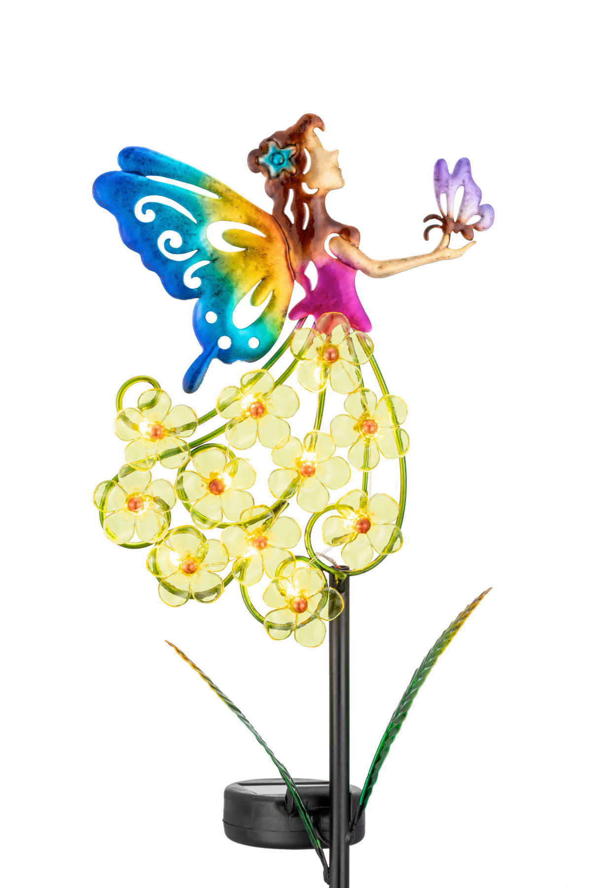 SOLARLEUCHTE Chrysatheme 14/6/86 cm  - Blau/Pink, Design, Kunststoff/Metall (14/6/86cm) - Ambia Garden