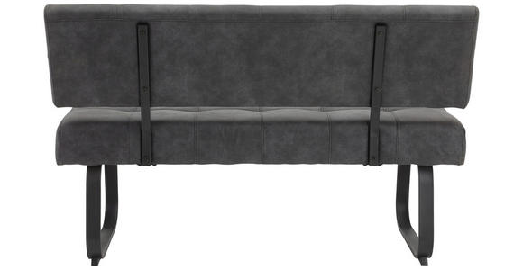 SITZBANK 140/90/64 cm Mikrofaser Dunkelgrau Metall - Dunkelgrau/Anthrazit, Trend, Textil/Metall (140/90/64cm) - Carryhome