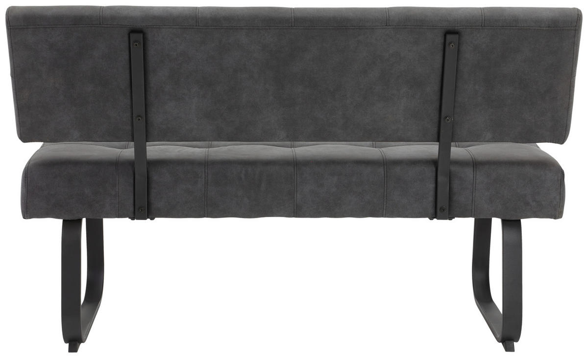 SITZBANK 140/90/64 cm Mikrofaser Dunkelgrau Metall  - Dunkelgrau/Anthrazit, Trend, Textil/Metall (140/90/64cm) - Carryhome