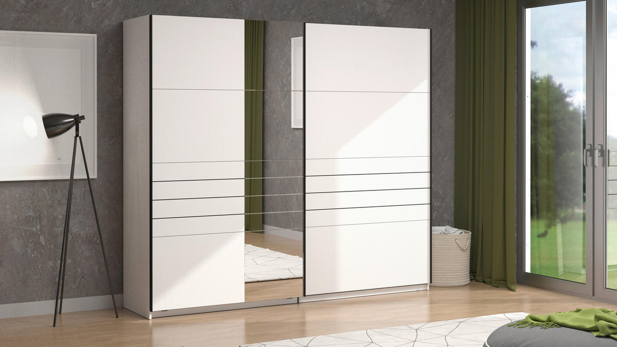 SKRIŇA S POS. DVER. – HOR.VED, 245/217,5/61 cm - čierna/biela, Basics, kov/kompozitné drevo (245/217,5/61cm) - Xora