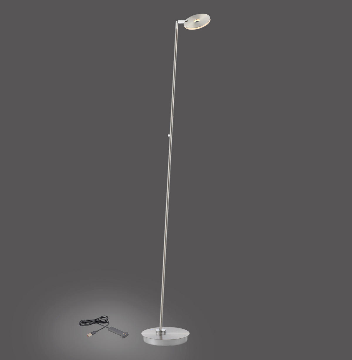 AKKU-STEHLEUCHTE Bente 42/42/160 cm  - Edelstahlfarben, Design, Kunststoff/Metall (42/42/160cm)