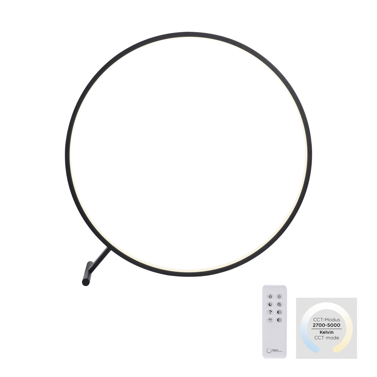 LED-GOLVLAMPA Hula 80/25,7/80 cm    - svart, Design, metall/plast (80/25,7/80cm) - Paul Neuhaus