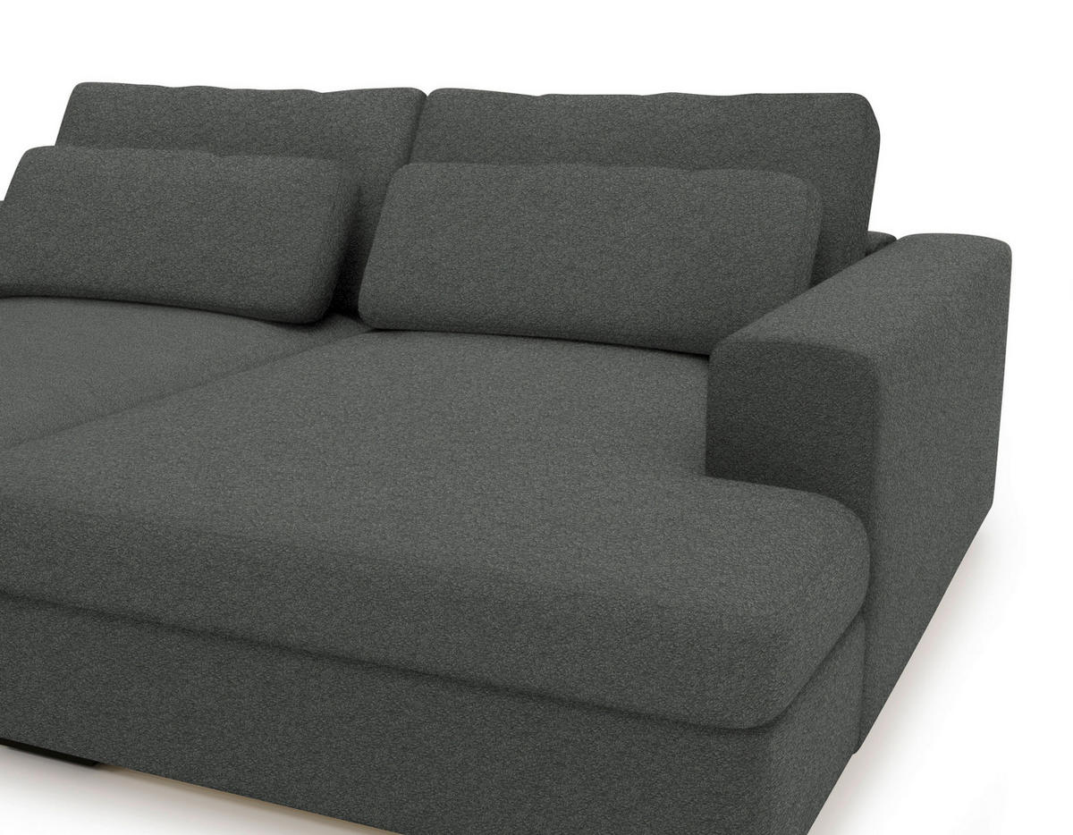 BIGSOFA in Chenille Anthrazit  - Anthrazit/Schwarz, Design, Textil (223/80/158cm) - Lomoco