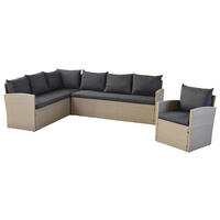 GARTENSET Stahl  - Schwarz/Grau, MODERN, Kunststoff/Metall - Gardenson