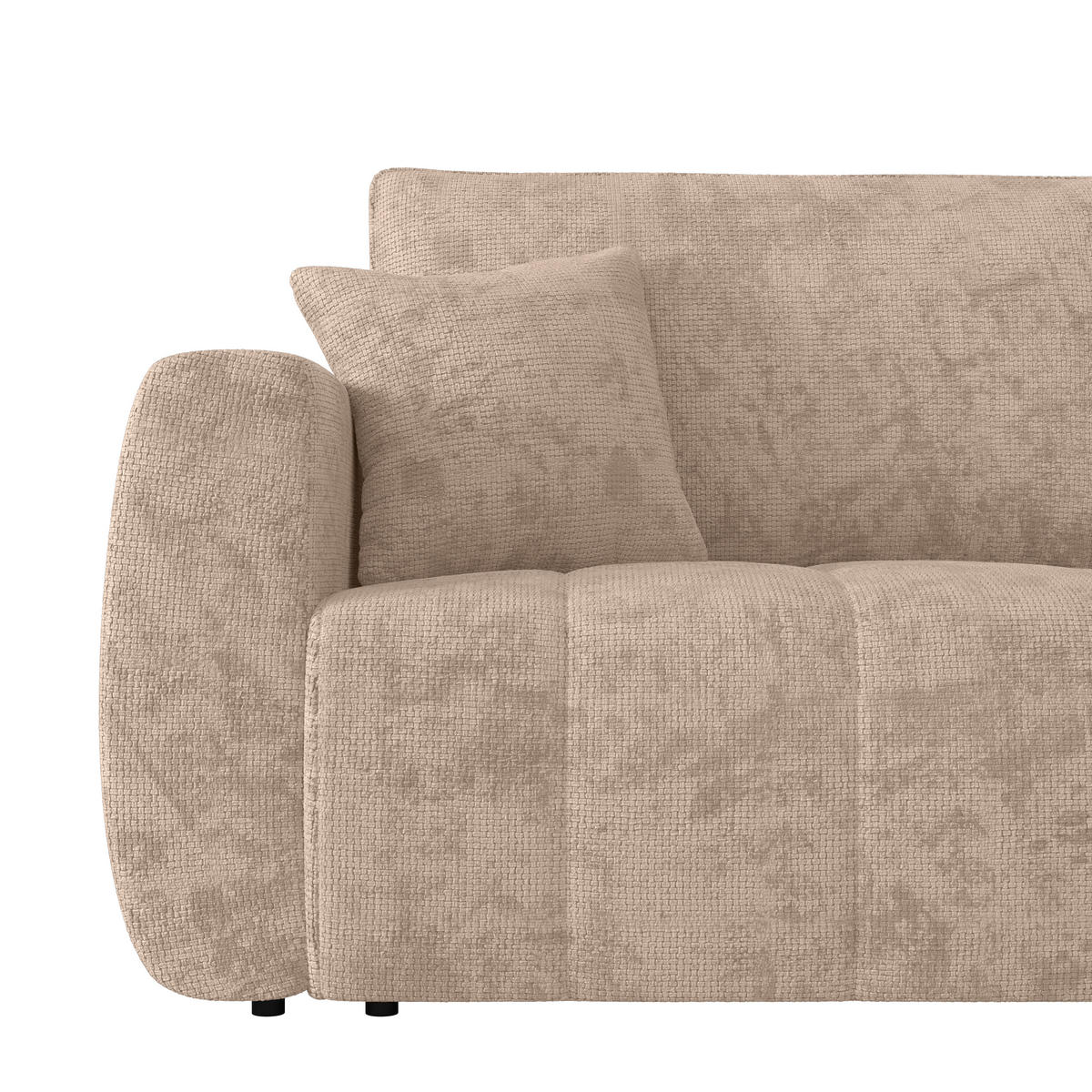 SCHLAFSOFA  mit Stoffauswahl Webstoff Beige  - Beige/Schwarz, MODERN, Holz/Textil (245/74-90/104cm) - MID.YOU