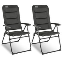 GARTENKLAPPSESSEL-SET in Metall, Textil Schwarz, Schieferfarben  - Schieferfarben/Schwarz, Basics, Textil/Metall (60/104/70cm) - Modante