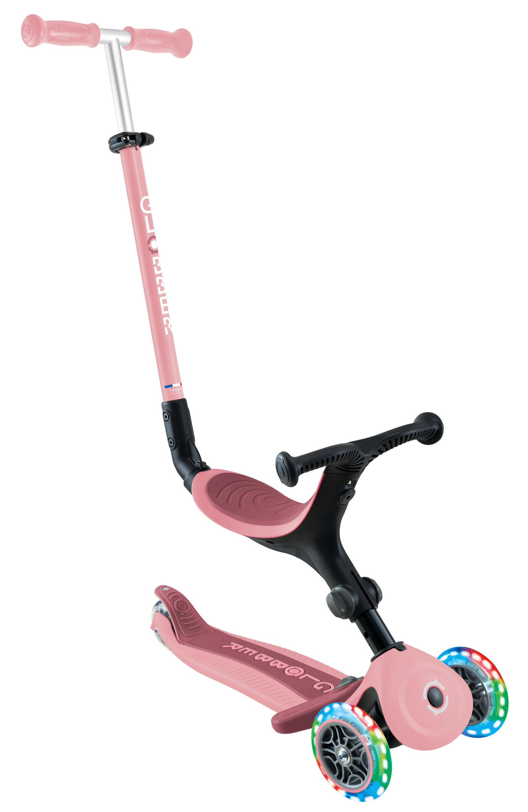 LAUFRAD GO-UP ACTIVE LIGHTS 3IN1  - Pink/Hellrosa, LIFESTYLE, Kunststoff/Metall (67/28/95,5cm) - GLOBBER