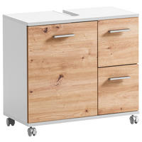 WASCHBECKENUNTERSCHRANK 65,1/60/32 cm  - Chromfarben/Weiß, KONVENTIONELL, Holzwerkstoff/Kunststoff (65,1/60/32cm) - Stylife