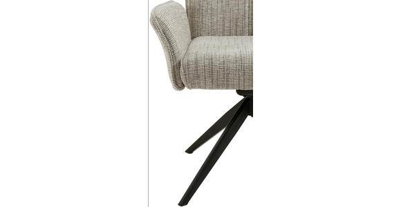 ARMLEHNSTUHL  Wippfunktion, Sitzfläche 360° drehbar, inklusive Armlehnen Webstoff  - Schwarz/Braun, Design, Textil/Metall (66/90,5/66cm) - Carryhome